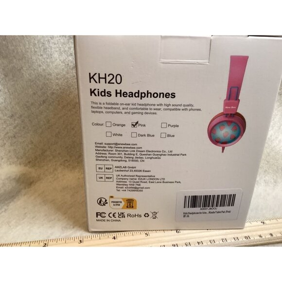 New Bee KH20 Kids Headphones Pink With Mic & Volume Limit - Picture 2 of 4